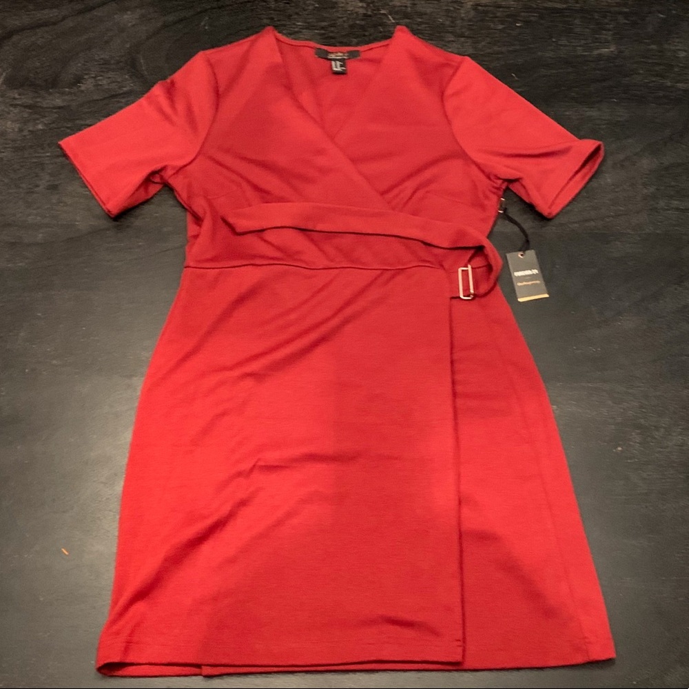 Brick Red Wrap Dress